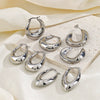 Wholesale Handpolished Geometric Ushaped Titanium Steel Earrings For Women Electroplated
