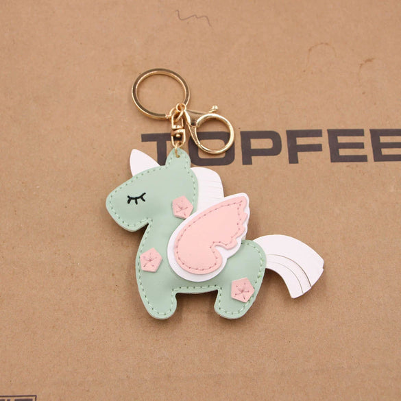 Wholesale Handstitched Artificial Leather Bag Pendant Keychain Clothing Pendant With Doublesided Multilayer Patch And Little Bear Pig Small Animal Pattern And Electroplating Design