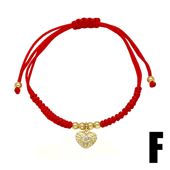 Wholesale Handwoven Bracelet Copper Electroplated Gold Star Pendant