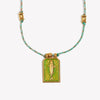 Wholesale Handwoven Colored Rope Geometric Stainless Steel 18K Gold Electroplated Tarot Necklace For Women
