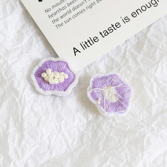 Wholesale Handwoven Sweet Style Rice Beads Floret Jewelry Hair Card Earrings Decoration Accessories Material