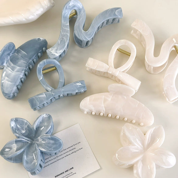 Wholesale Headwear Plastic And Resin Geometric Bow Clip With Baking Paint For Women