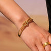 Wholesale Heart Cut Out Line Bracelet Geometric Fashion Stainless Steel 18K Gold Plated