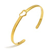 Wholesale Heart Cutout Stainless Steel Electroplated 18K Gold Simple Zircon Line Bracelet Fashion Geometric Hand Ornament