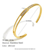 Wholesale Heart Cutout Stainless Steel Electroplated 18K Gold Simple Zircon Line Bracelet Fashion Geometric Hand Ornament