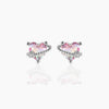 Wholesale Heart Earrings Brass Plated Gold Color With Zircon For Women