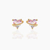 Wholesale Heart Earrings Brass Plated Gold Color With Zircon For Women