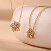 Wholesale Heart Flower Double Layer Jewelry Set For Women Stainless Steel 18K Gold Electroplated