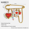 Wholesale Heart Geometric Stainless Steel Electroplated Acrylic Brooch Pin Accessory Unisex