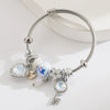 Wholesale Heart Key Flower Pendant Bracelet Alloy Set With Diamonds Adjustable Couple Bracelet