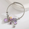 Wholesale Heart Key Flower Pendant Bracelet Alloy Set With Diamonds Adjustable Couple Bracelet