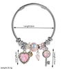 Wholesale Heart Key Flower Pendant Bracelet Alloy Set With Diamonds Adjustable Couple Bracelet