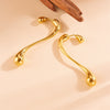 Wholesale Heart Pattern Stainless Steel And Titanium Steel Long Drop Earrings 18K Gold Plated For Women