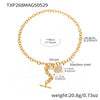 Wholesale Heart Pendant Ot Clasp Collarbone Necklace And Bracelet In Stainless Steel With Real Gold Plated Electroplating For Women