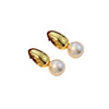 Wholesale Heart Shape Geometric Stainless Steel Electroplated Pearl Earrings For Women
