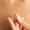 Wholesale Heart Shape Openable Photo Album Necklace With Zircon Copper And Titanium Steel Real Gold Plated O Word Chain