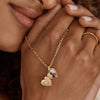 Wholesale Heart Shape Openable Photo Album Necklace With Zircon Copper And Titanium Steel Real Gold Plated O Word Chain