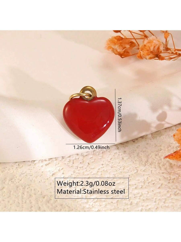 Wholesale Heart Shape Stainless Steel Electroplated Necklace Pendant Accessories Retro Fashion Diy