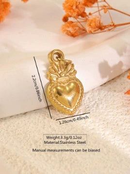 Wholesale Heart Shape Stainless Steel Electroplated Necklace Pendant Accessories Retro Fashion Diy
