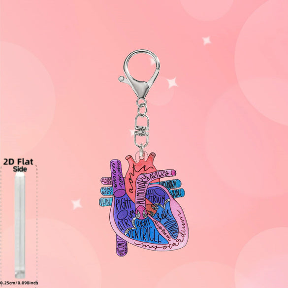 Wholesale Heart Shaped Acrylic Keychain With Nurse Theme Printing For Bag Charm