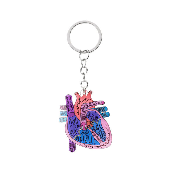 Wholesale Heart Shaped Acrylic Keychain With Nurse Theme Printing For Bag Charm