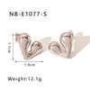 Wholesale Heart Shaped And Geometric C Shaped Fashionable Earrings For Women Stainless Steel With 18K Vacuum Plated In Furnace