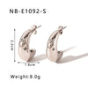 Wholesale Heart Shaped And Geometric C Shaped Fashionable Earrings For Women Stainless Steel With 18K Vacuum Plated In Furnace