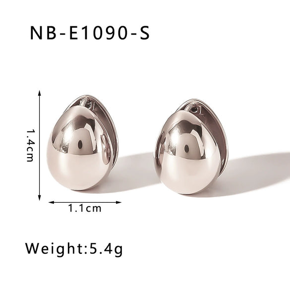 Wholesale Heart Shaped And Geometric C Shaped Fashionable Earrings For Women Stainless Steel With 18K Vacuum Plated In Furnace