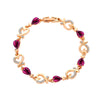 Wholesale Heart Shaped Copper Lady Bracelet With Hollow Out Elegant Flower And Diamond Embedded Design