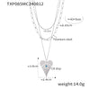 Wholesale Heart Shaped Devil's Eye Pendant Earrings And Multi Layer Necklace In Titanium Steel With 18K Real Gold Electroplated For Women