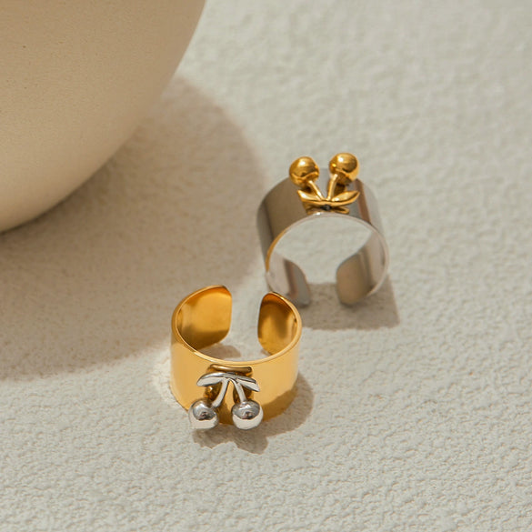 Wholesale Heart Shaped Geometric Pattern Titanium Steel Ring For Women With Electroplating Jewelry