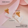 Wholesale Heart Shaped Geometric Resin 18K Gold Electroplated Earrings For Women
