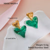 Wholesale Heart Shaped Geometric Resin 18K Gold Electroplated Earrings For Women