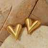 Wholesale Heart Shaped Hollow Stainless Steel Earrings With Electroplating Treatment Fashionable And Exquisite For Women