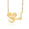 Wholesale Heart Shaped Hollow Stainless Steel Necklace With Heart Shaped Pendant For Mother And Kids Electroplated