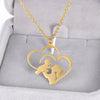Wholesale Heart Shaped Hollow Stainless Steel Necklace With Heart Shaped Pendant For Mother And Kids Electroplated