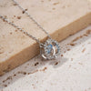 Wholesale Heart Shaped Stainless Steel And Copper Zircon Pendant Necklace With Electroplating In Fashion Geometric Style For Women