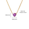 Wholesale Heart Shaped Stainless Steel Birthstone Necklace With 18K Gold Plated Electroplating For Women