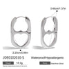 Wholesale Heart Shaped Stainless Steel Earrings With Electroplating Geometric Pattern