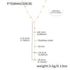 Wholesale Heart Shaped Zircon Y Shaped Tassel Women's Necklace In Stacked Stainless Steel With 18K Gold Electroplating