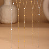 Wholesale Heart Shaped Zircon Y Shaped Tassel Women's Necklace In Stacked Stainless Steel With 18K Gold Electroplating