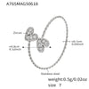 Wholesale Heart Square Geometric Style Opening Ring Stainless Steel 18K Gold Plated