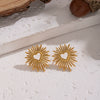 Wholesale Heartshaped Abstract Design Earrings Titanium Steel Stainless Steel Ear Needles Pvd Furnace Vacuum Real Gold Plating Girls