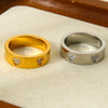 Wholesale Heartshaped And Geometric Zircon Stainless Steel 18K Gold Plated Ring For Women