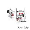 Wholesale Heartshaped Animal Zodiac Zircon Copper Earrings For Women In Creamy Sweet Girl Style