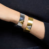 Wholesale Heartshaped Colorblocking 18K Gold Plated Stainless Steel Bracelet For Women