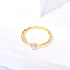 Wholesale Heartshaped Colored Diamond Ring Titanium Steel Geometric Style Women's Jewelry