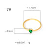 Wholesale Heartshaped Colored Diamond Ring Titanium Steel Geometric Style Women's Jewelry