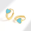 Wholesale Heartshaped Copper Earrings With Geometric Pattern And Electroplating Treatment For Female