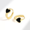 Wholesale Heartshaped Copper Earrings With Geometric Pattern And Electroplating Treatment For Female